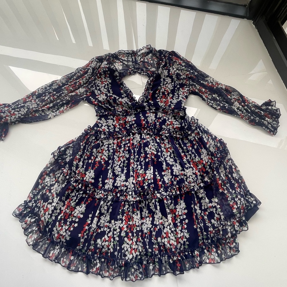 a beautiful floral dress